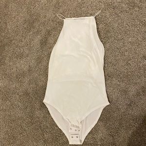 Gaze white spaghetti strap bodysuit, never worn